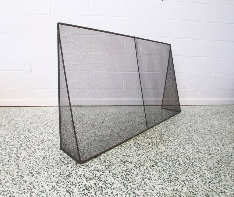 Modernist Fireplace Screen in the Style of George Nelson at 1stDibs