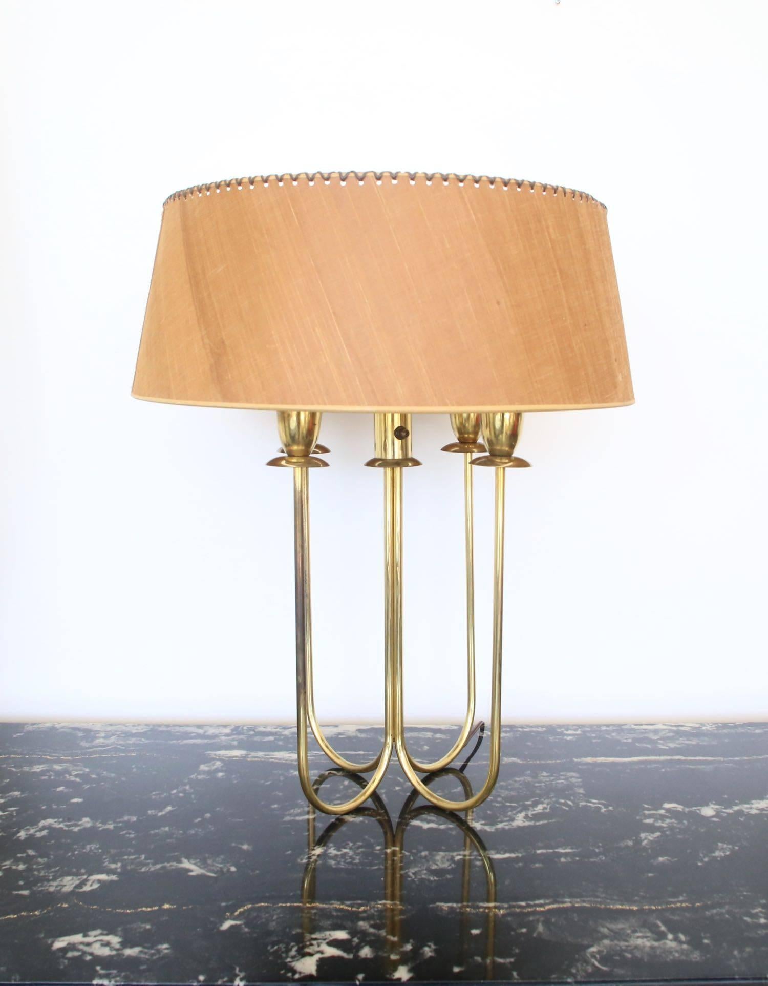 20th Century Brass Gold Lightolier Table Lamp