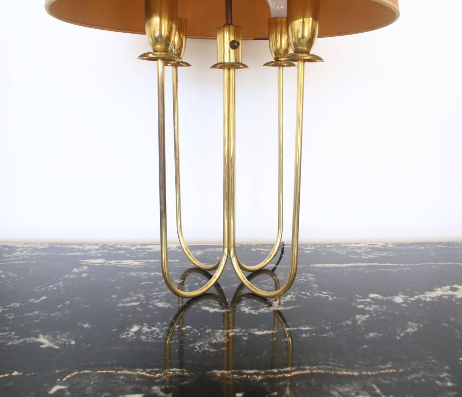 Brass Gold Lightolier Table Lamp 1