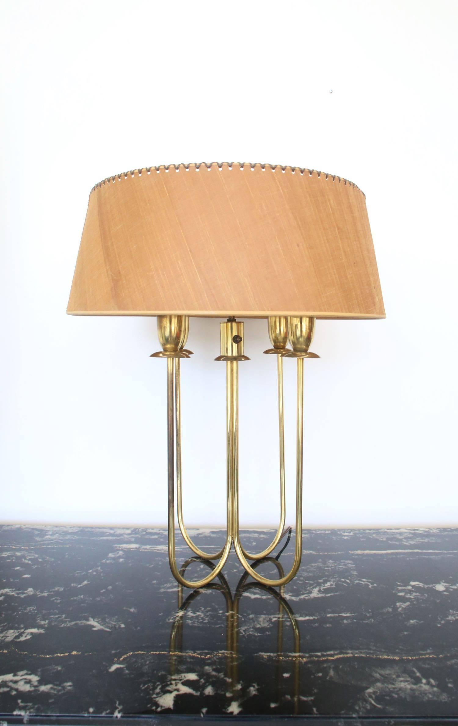 Brass Gold Lightolier Table Lamp In Excellent Condition In St. Louis, MO