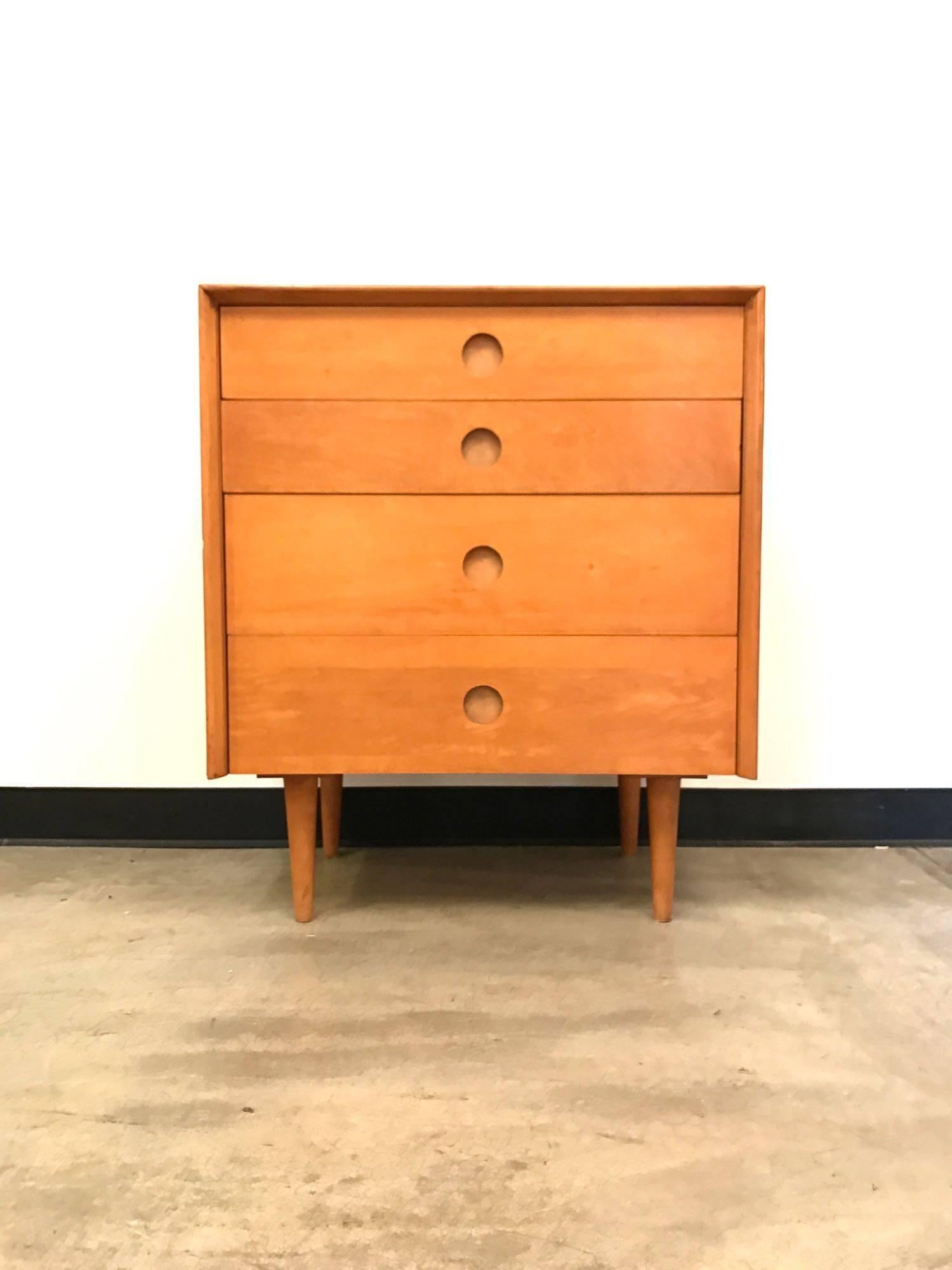 Designer: Clifford Pascoe 
Period/style: Mid-Century Modern 
Country: Unknown 
Date: 1950s.

Refinishing recommended. Top on one chest has issues. 