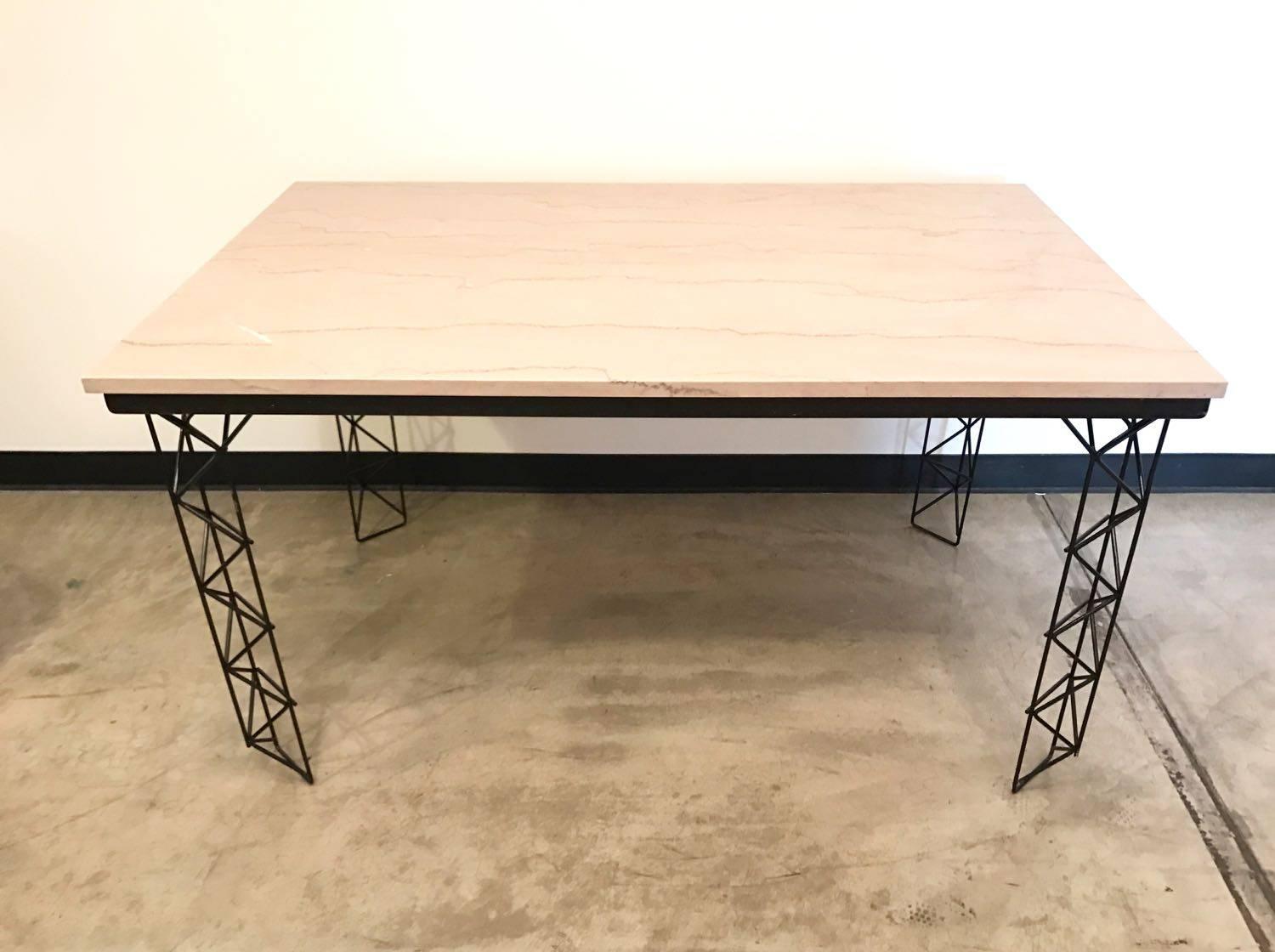 19th Century Custom Modern Marble-Top Dining Table