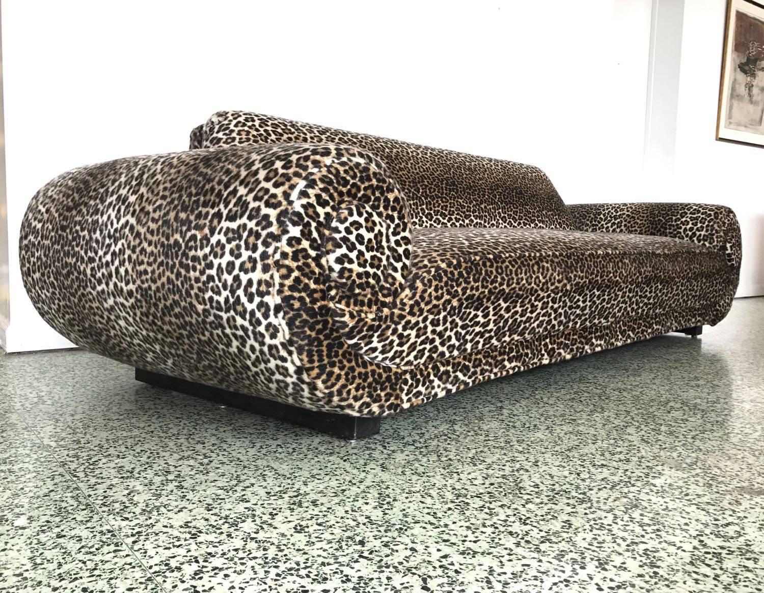 Mid-20th Century Leopard Print Mid-Century Sofa