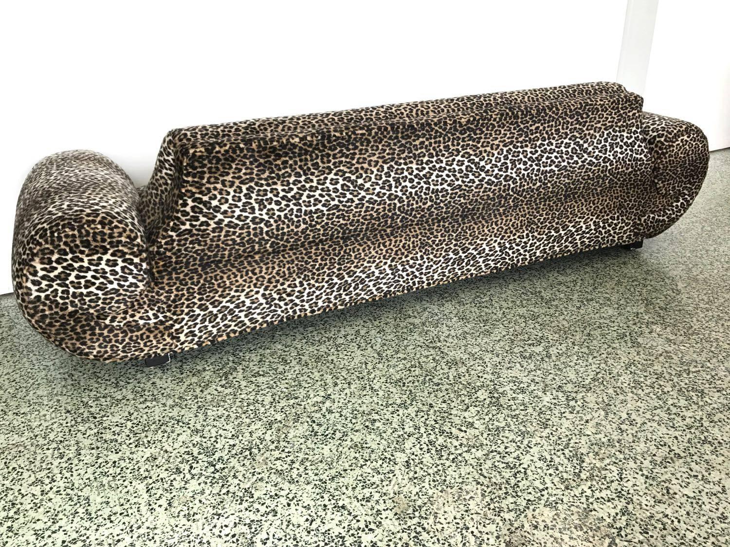 Leopard Print Mid-Century Sofa In Excellent Condition In St. Louis, MO