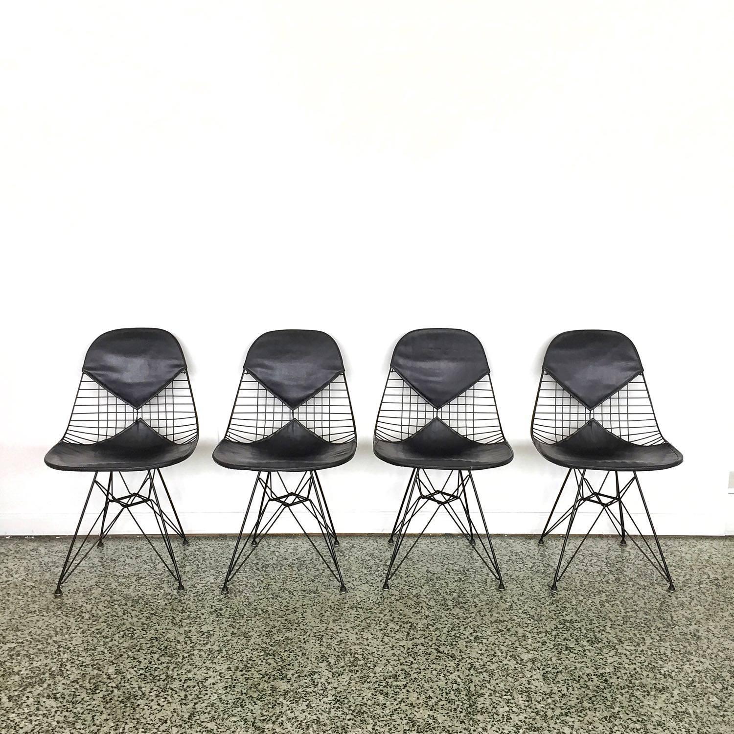 Mid-Century Modern Set of Four Eames for Herman Miller DKR-2 Bikini Dining Chairs