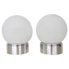 Pair of Lightolier Midcentury Globe Table Lamps