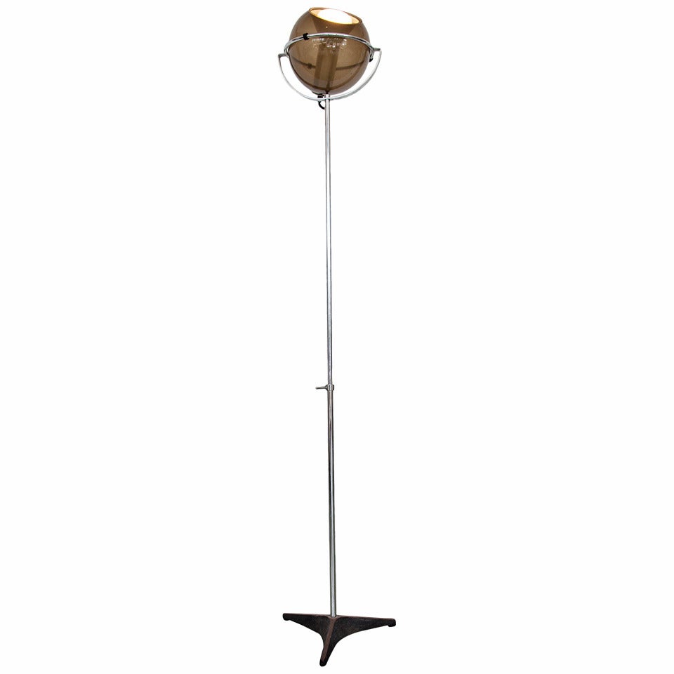 Midcentury Chrome and Glass Eyeball Floor Lamp