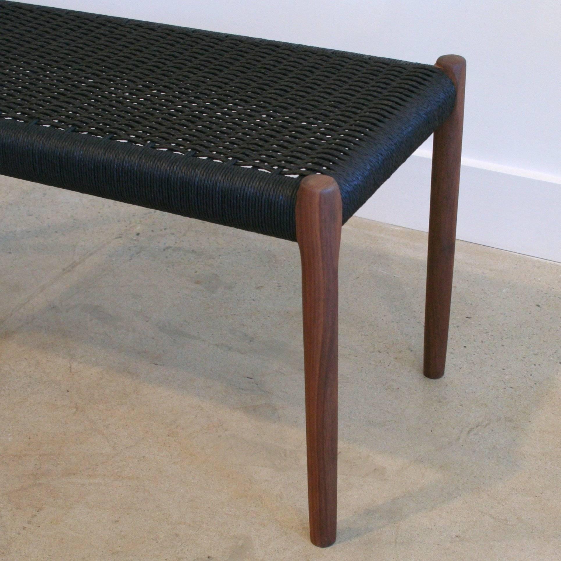 Danish Woven Rope Bench by N.O. Moller