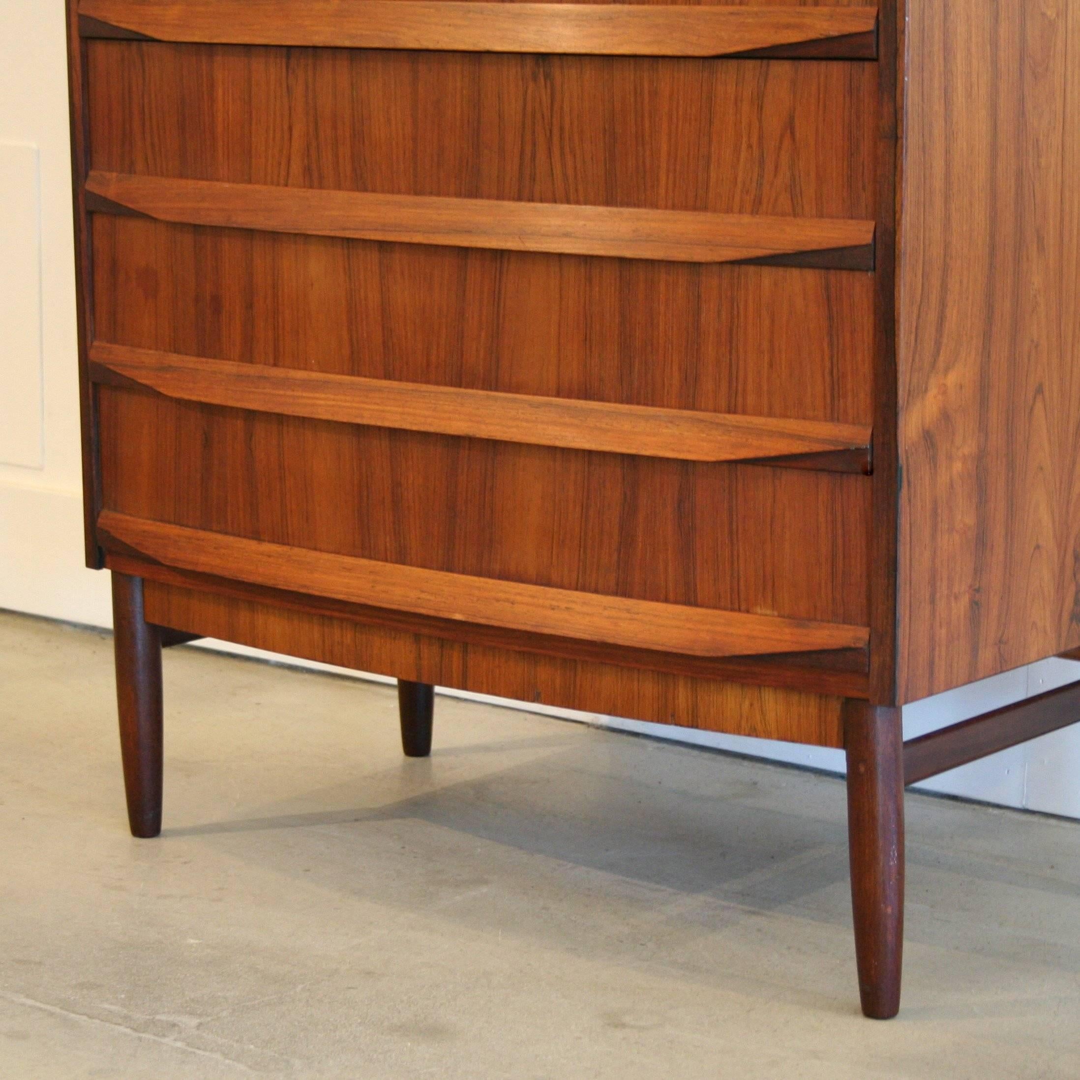 Vintage Danish Rosewood Dresser by Kai Kristiansen In Excellent Condition In Vancouver, BC