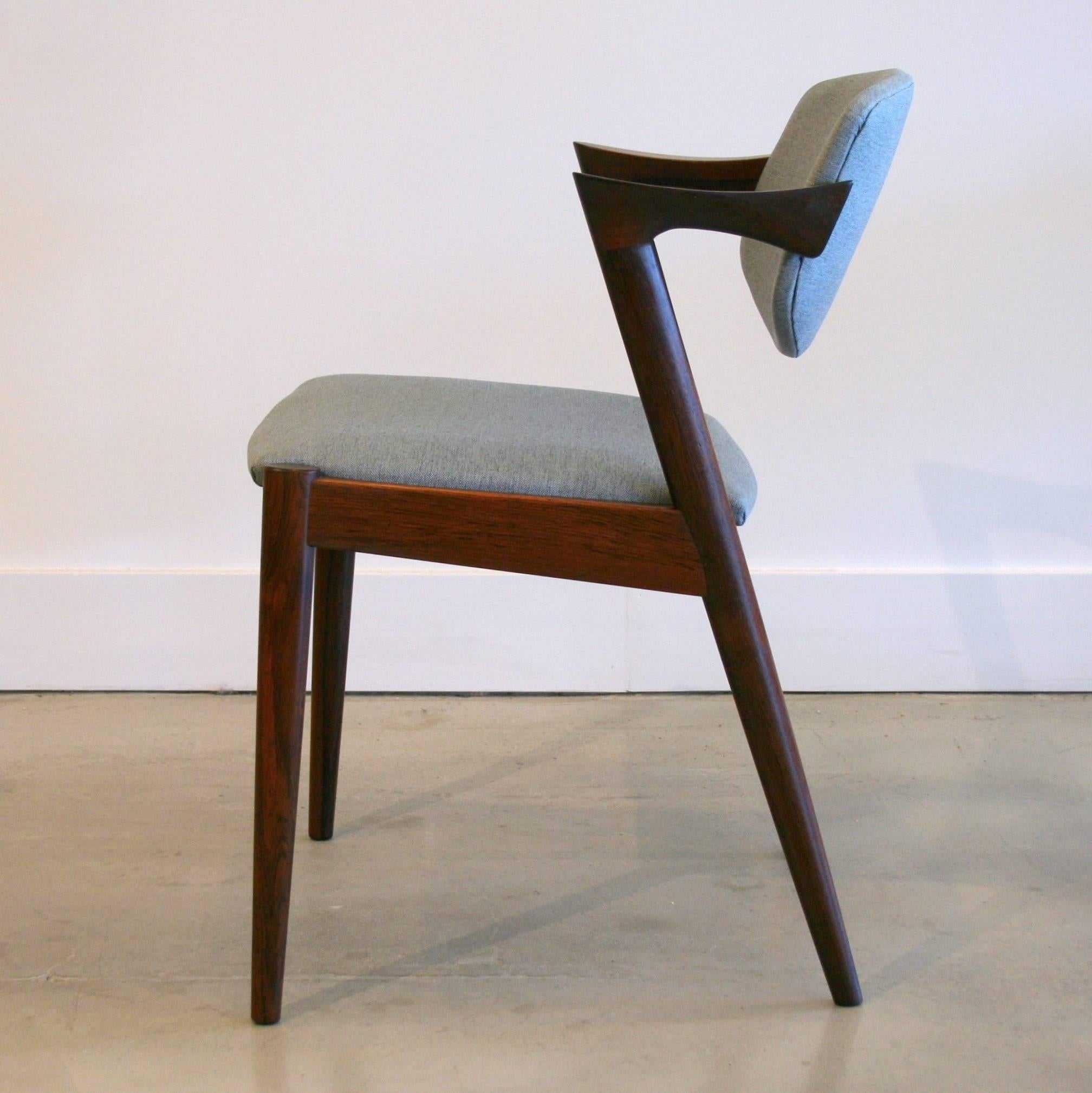 Danish Vintage Rosewood Model 42 Dining Chairs by Kai Kristiansen