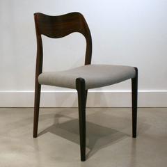 Set of 6 Vintage Rosewood Model 71 Dining Chairs by N.O. Moller