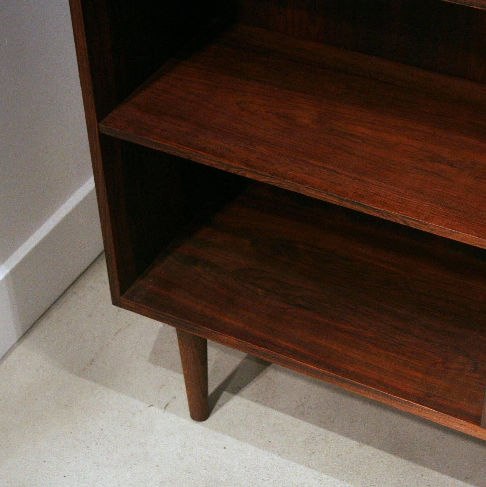 Mid-20th Century Vintage Danish Rosewood Wide Bookcase