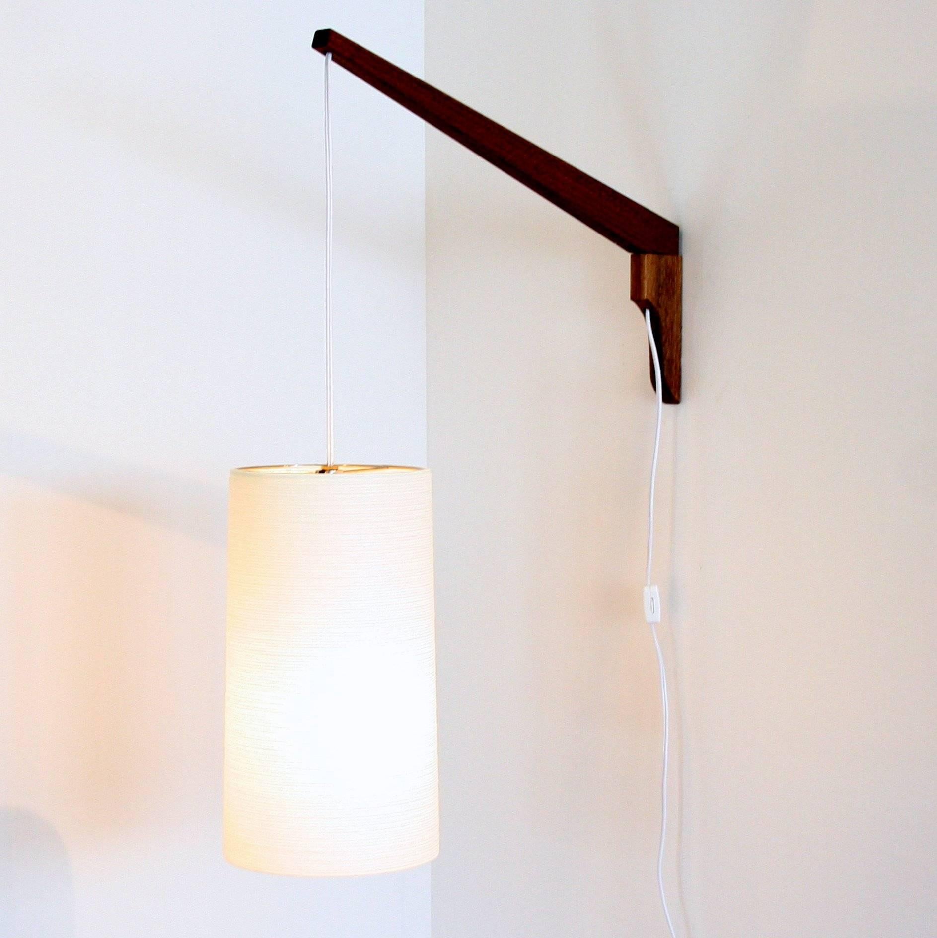 Mid-Century Modern Pin-Up Wall Mount Walnut Lotte Lamp by Lotte & Gunner Bostlund