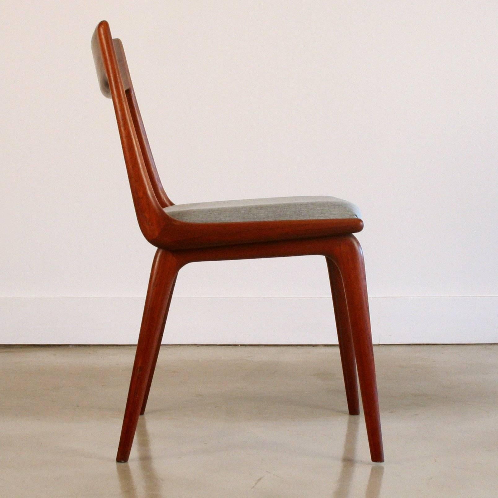 Vintage Danish Teak Boomerang Style Dining Chairs by Erik Christensen  In Excellent Condition For Sale In Vancouver, BC