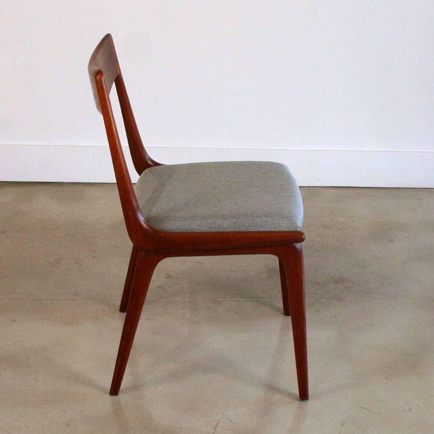 Mid-20th Century Vintage Danish Teak Boomerang Style Dining Chairs by Erik Christensen  For Sale