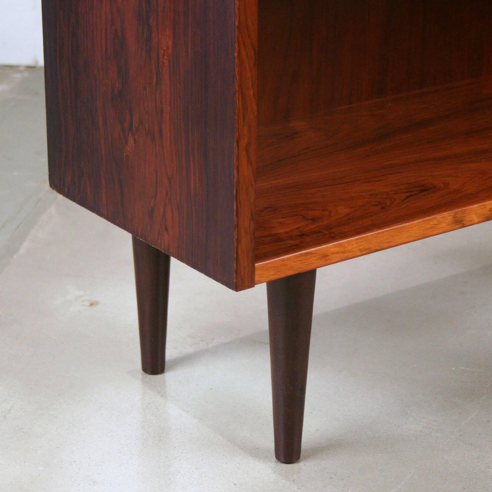 Mid-20th Century Vintage Danish Low Rosewood Bookcase