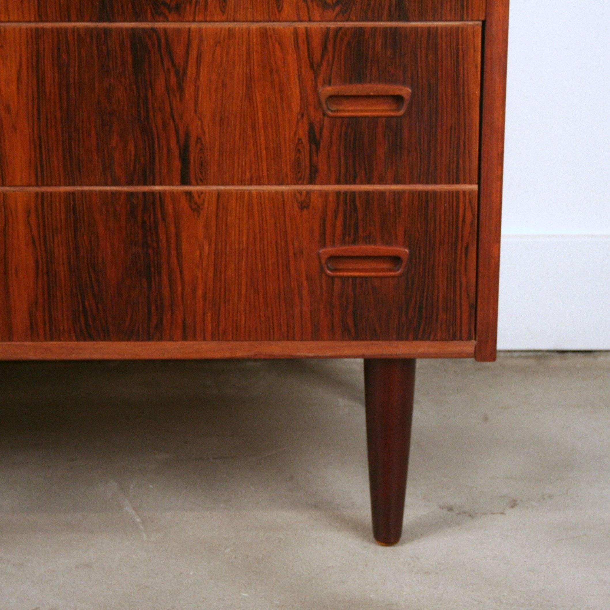 Vintage Danish Five-Drawer Rosewood Dresser For Sale 3