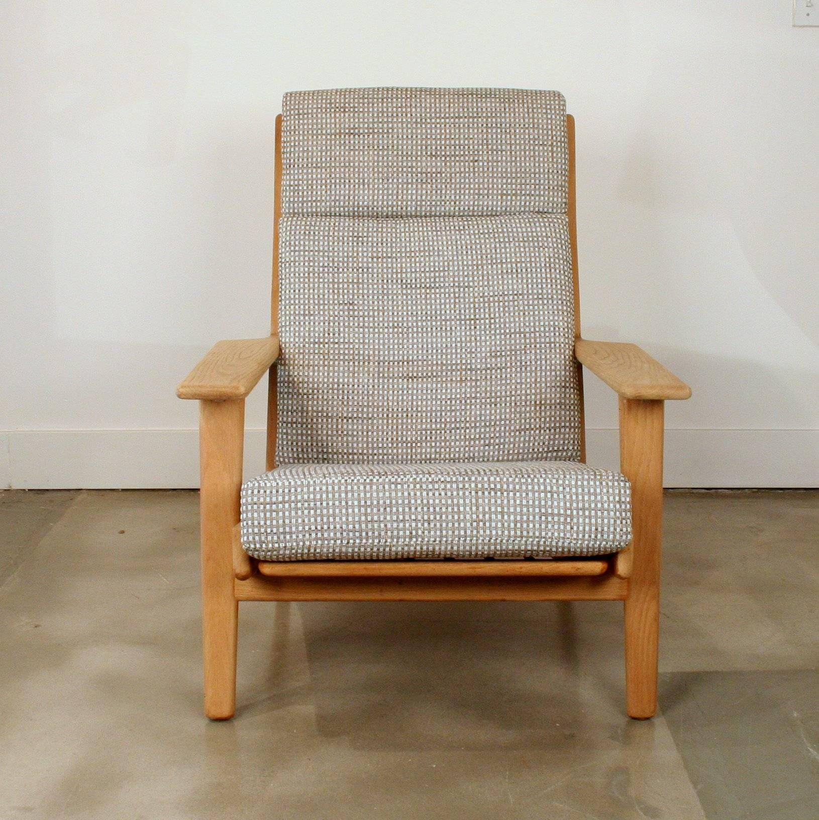 Scandinavian Modern Vintage Danish Oak High-Back Model 290 Lounge Chair For Sale
