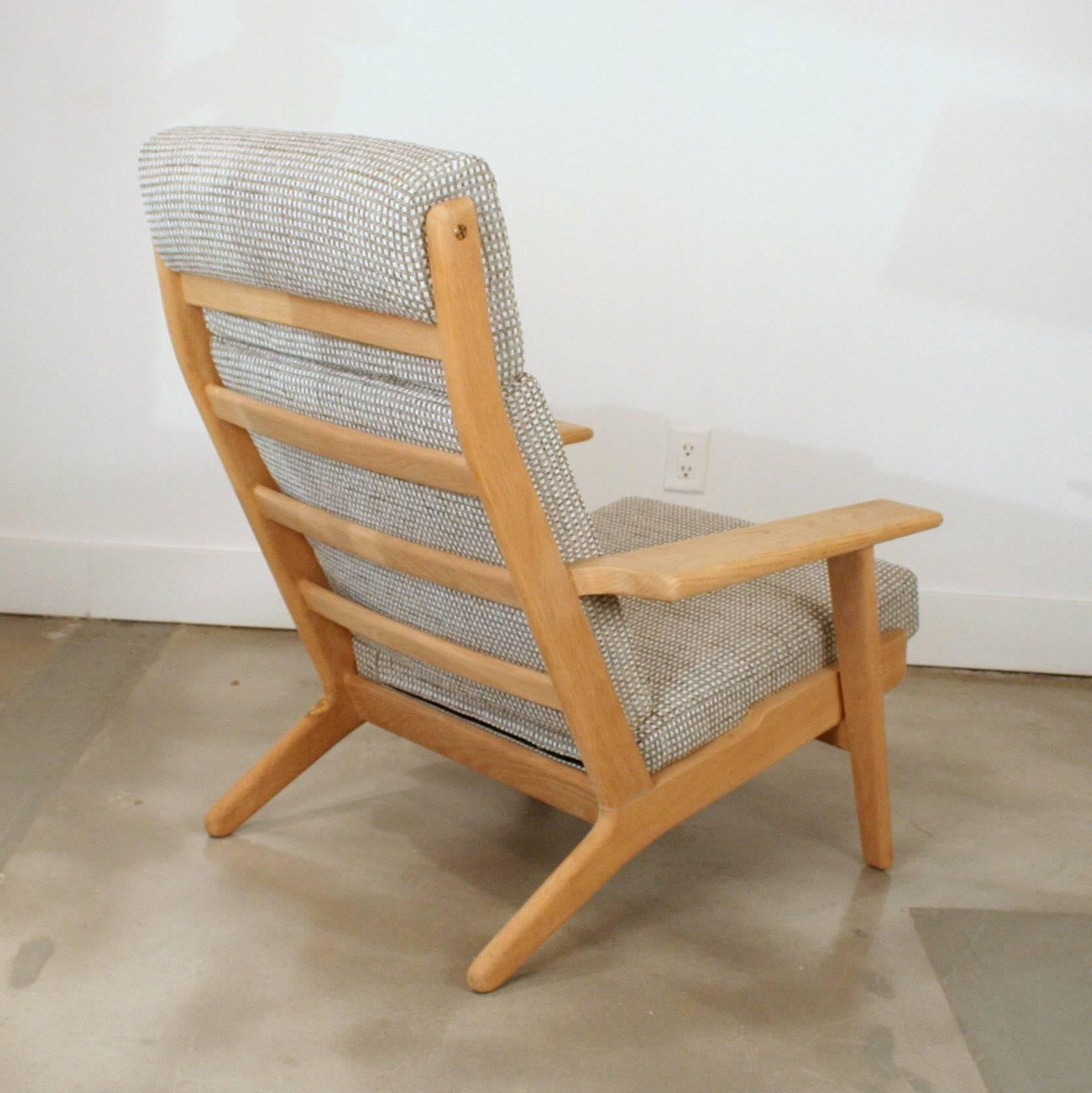 Vintage Danish Oak High-Back Model 290 Lounge Chair For Sale 2