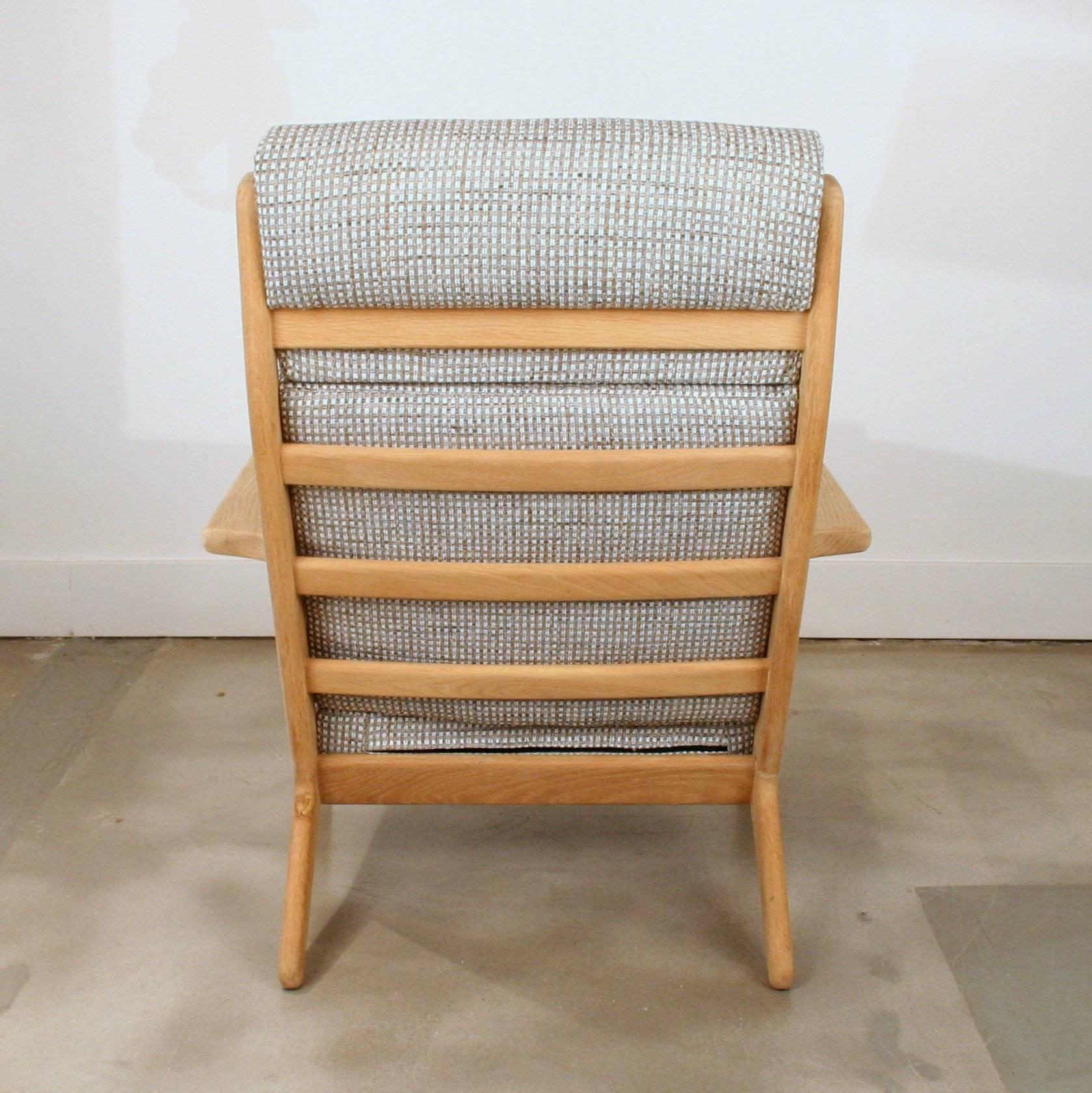 Vintage Danish Oak High-Back Model 290 Lounge Chair For Sale 3
