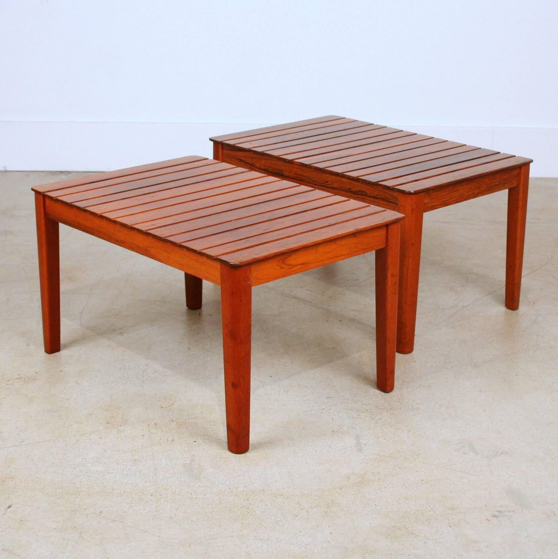 Pair of Vintage Danish Rosewood Accent Tables For Sale 1