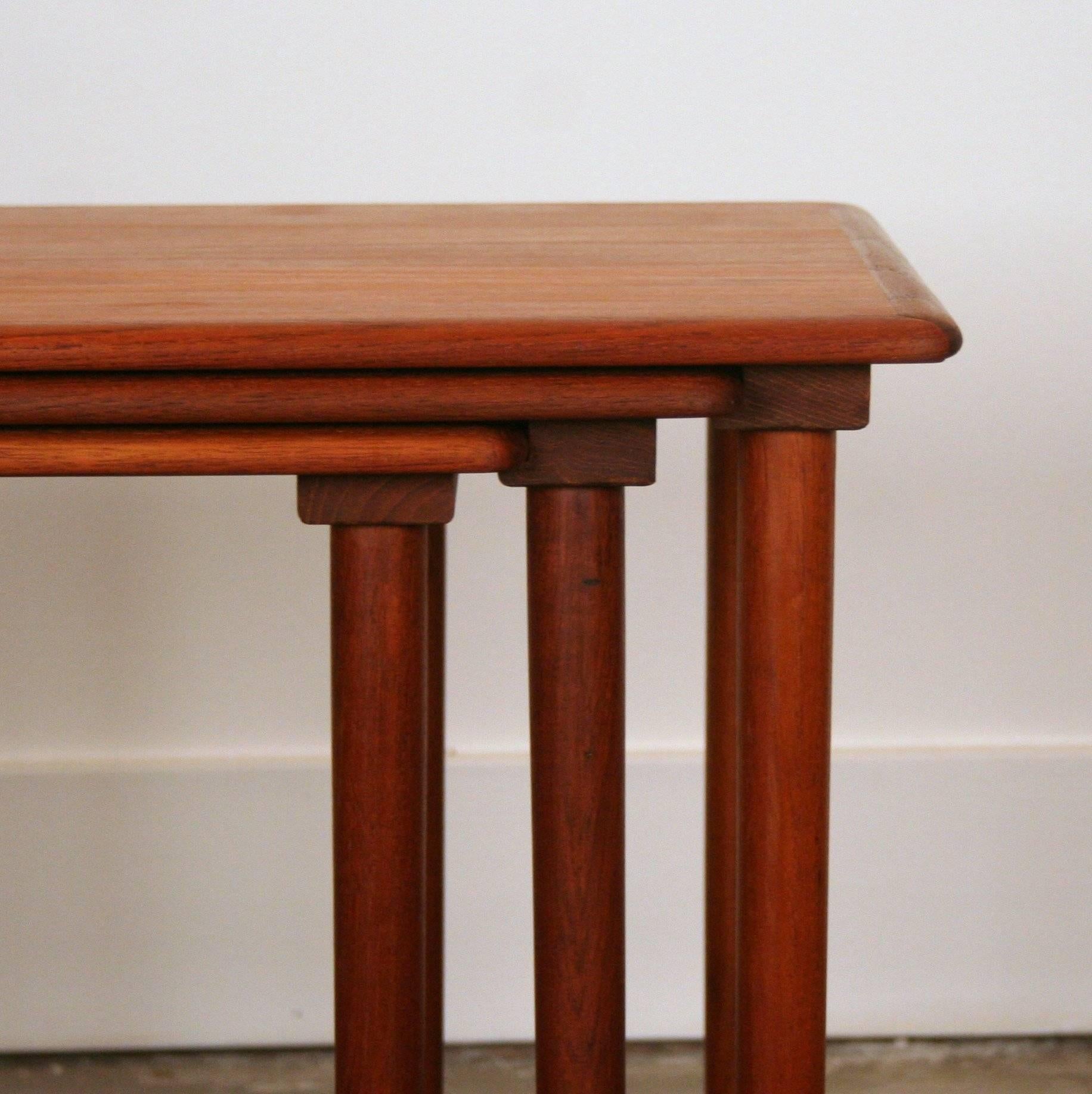 Vintage Danish Teak Nesting Tables In Excellent Condition For Sale In Vancouver, BC