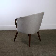 Vintage Danish Round Back Chair with Teak Arms