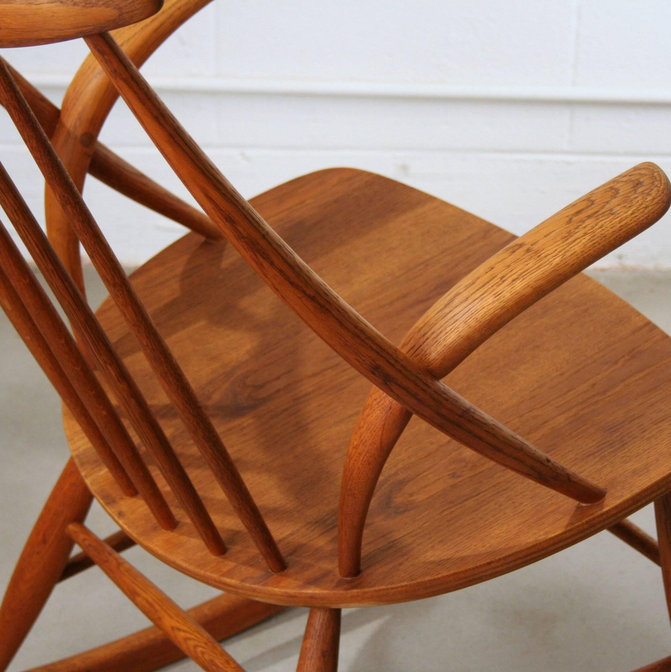 Vintage Danish Oak Rocking Chair by Illum Wikkelsoe 2