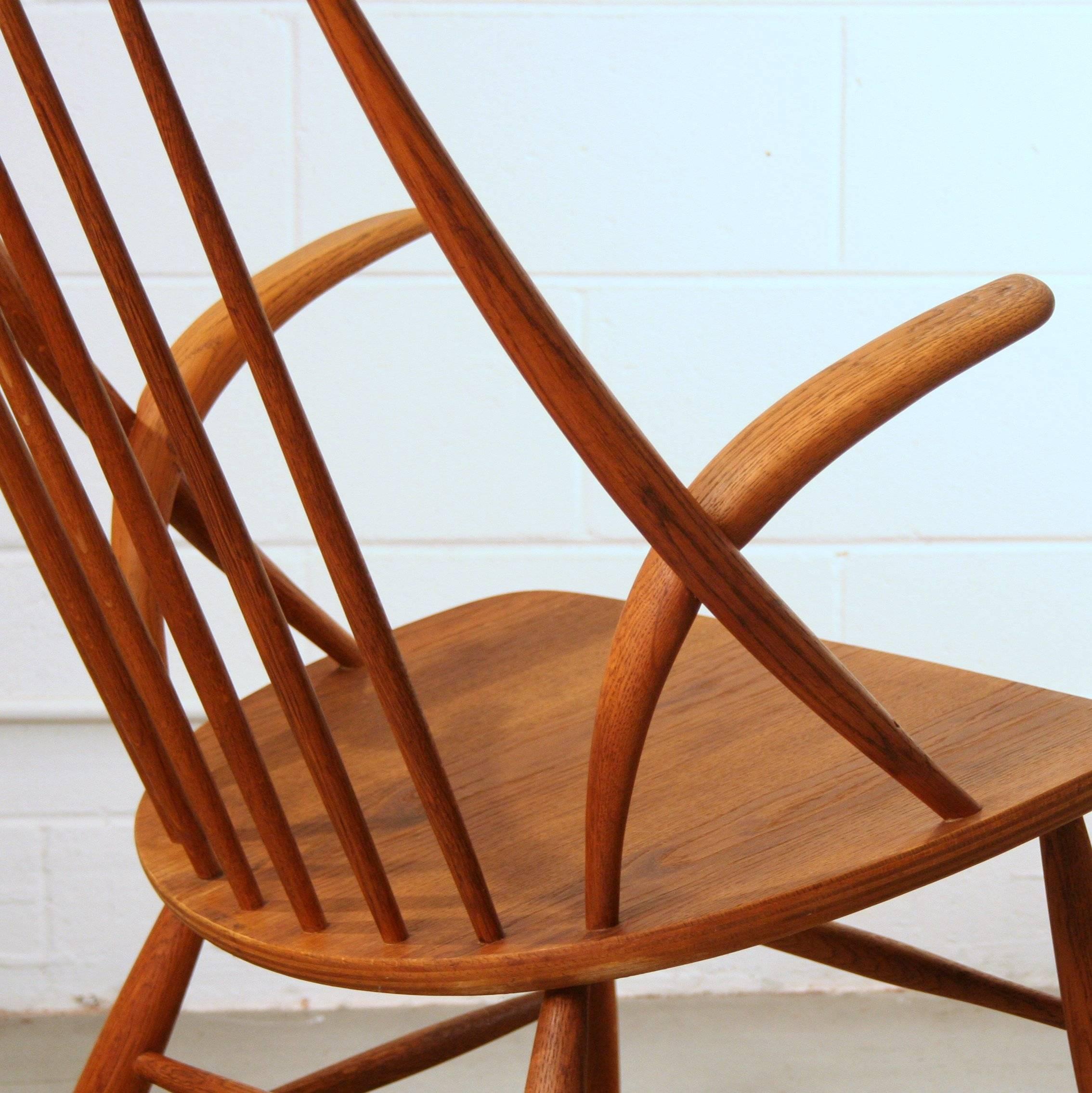 Vintage Danish Oak Rocking Chair by Illum Wikkelsoe 5