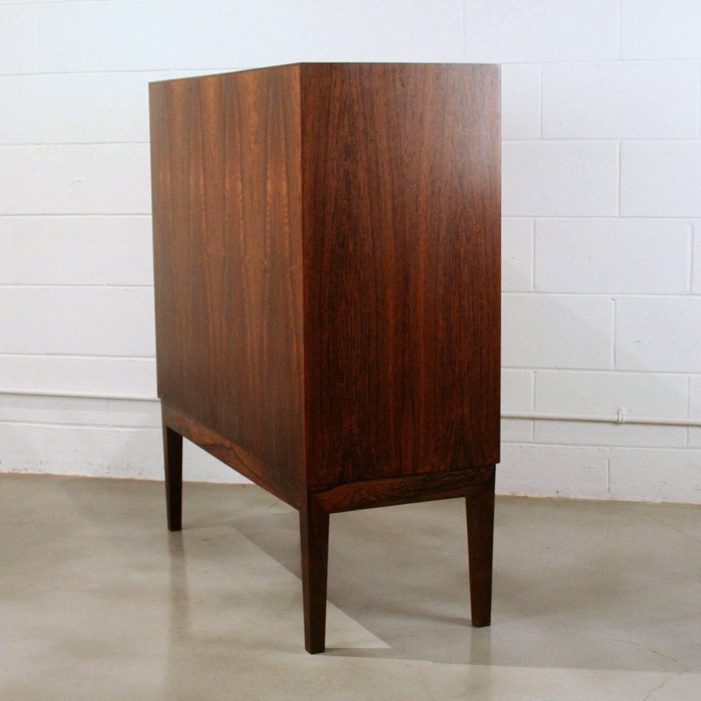 Vintage Danish Rosewood Bar Cabinet In Excellent Condition In Vancouver, BC