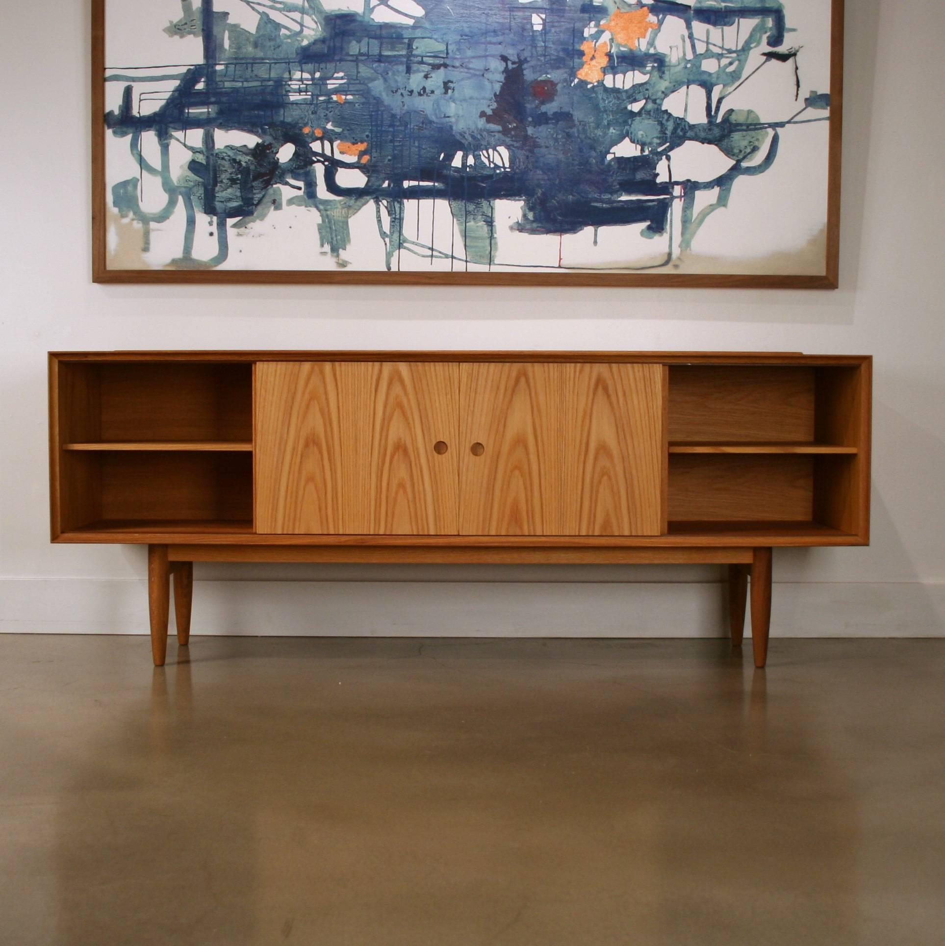 Danish Arne Vodder Inspired Oak Sideboard For Sale