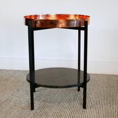 Deck Table with Copper Tray and Black Marble by OX Denmarq