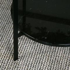 Deck Table with Walnut Andleather Tray and Black Marble by OX Denmarq