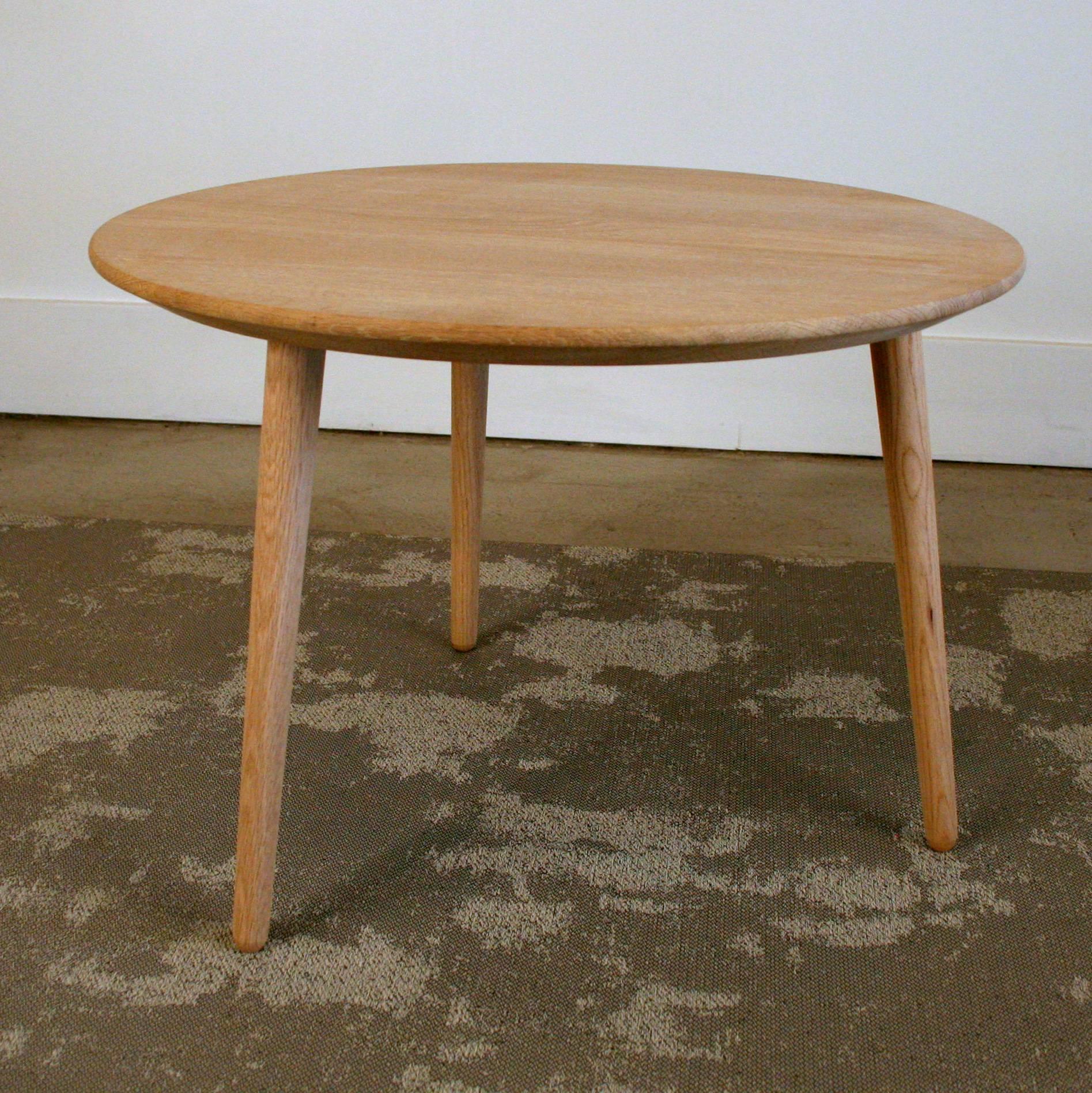 Danish Soaped Oak 27D Accent Table For Sale at 1stDibs