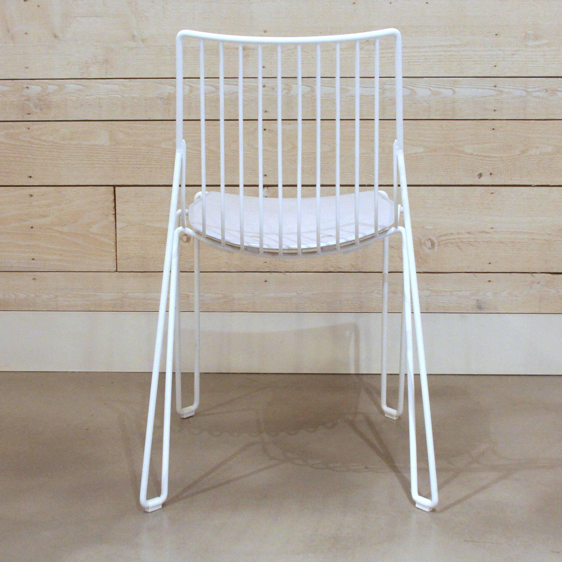 Swedish Tio White Dining Chair by Mass Productions For Sale