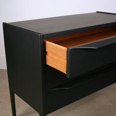 Large Black Three-Drawer Bedside Dresser