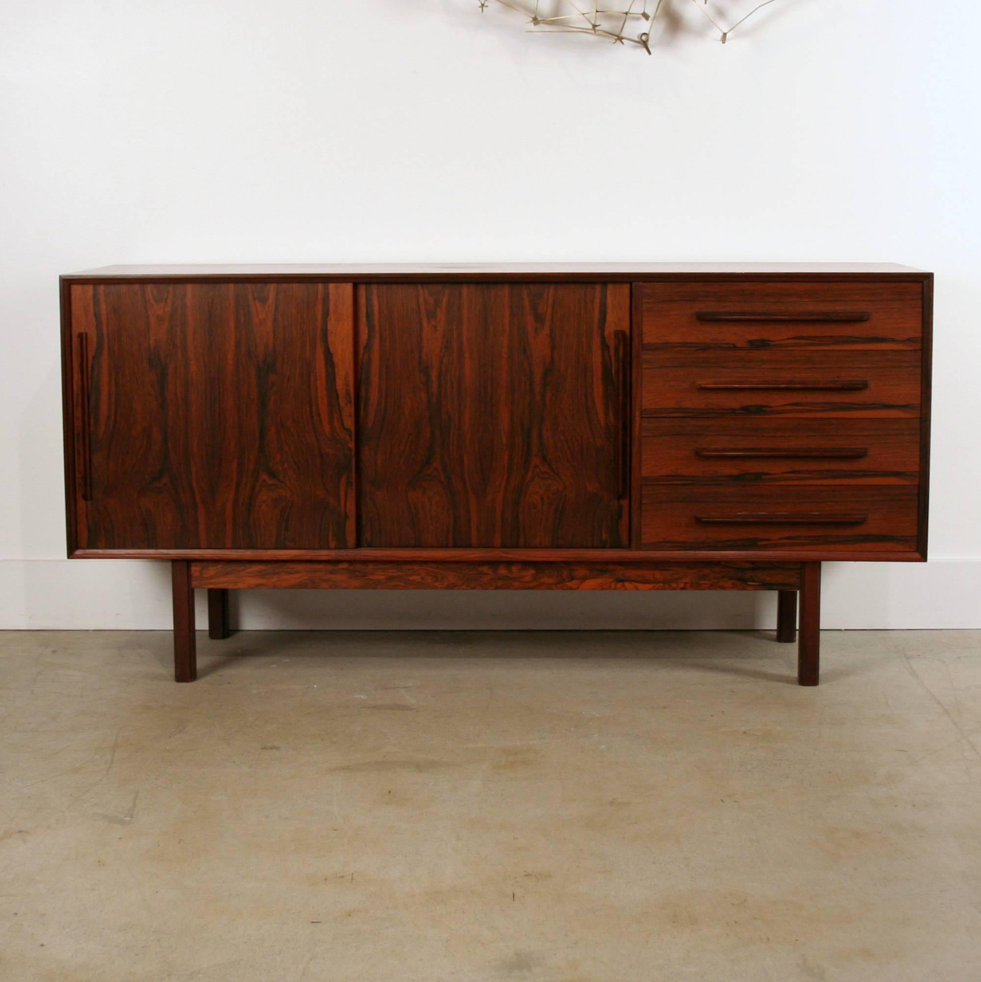 Vintage Danish Rosewood Sideboard In Excellent Condition In Vancouver, BC