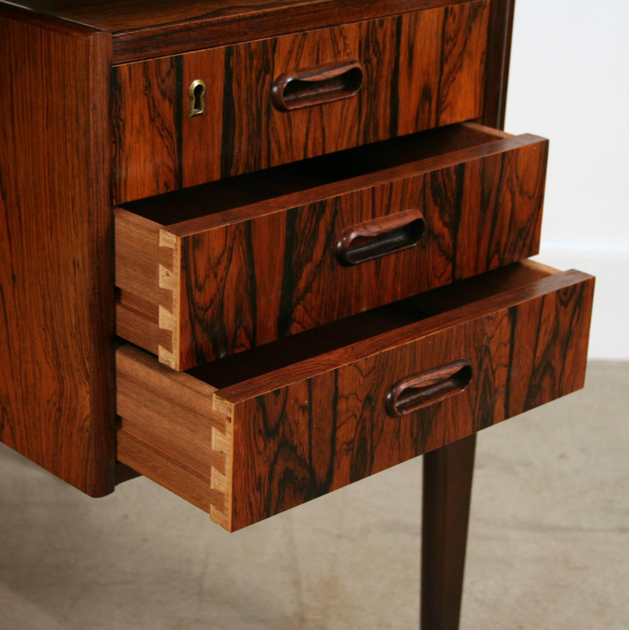 Vintage Danish Rosewood Desk For Sale 5