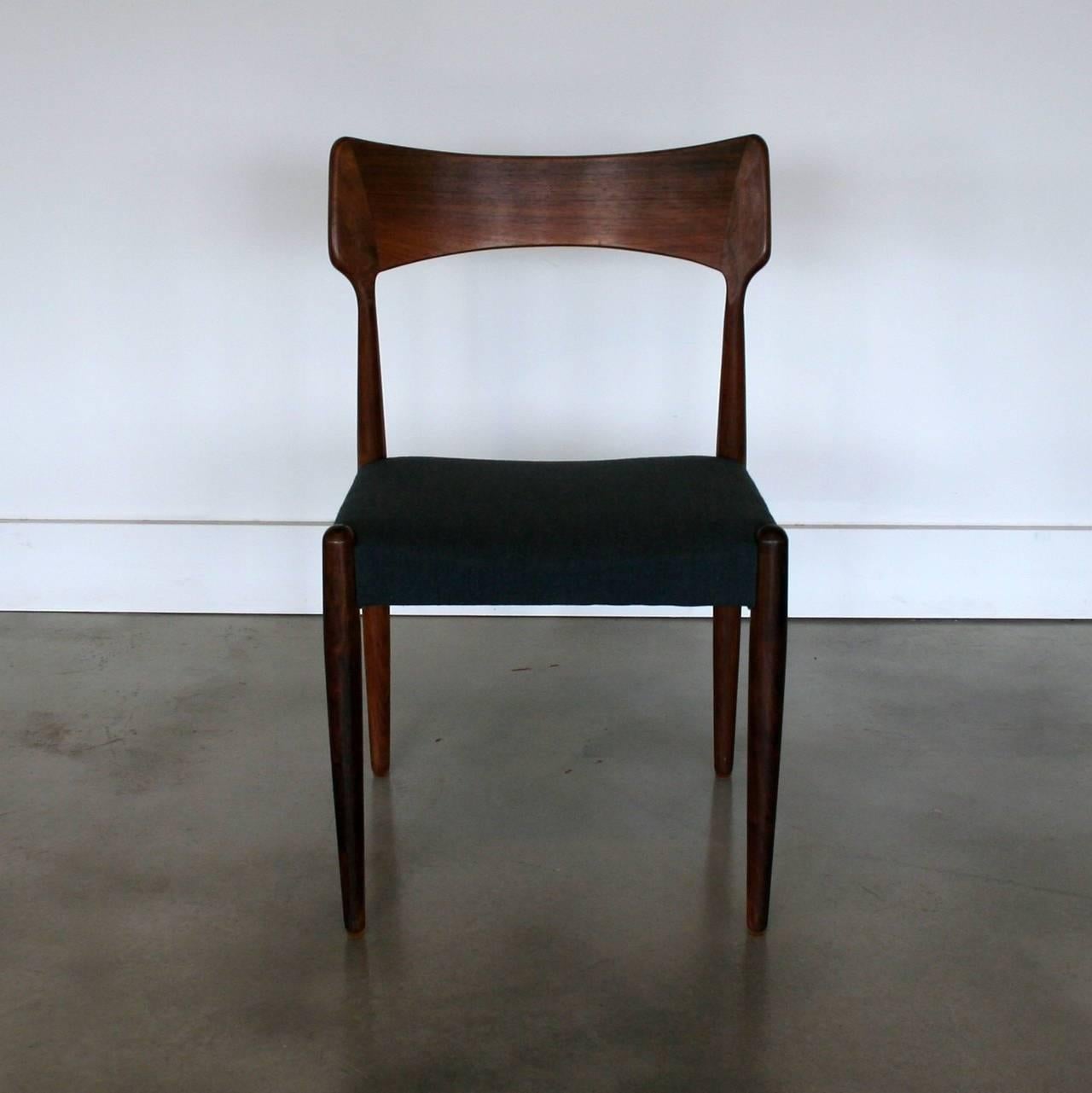 Scandinavian Modern Vintage Danish Rosewood Dining Chairs For Sale