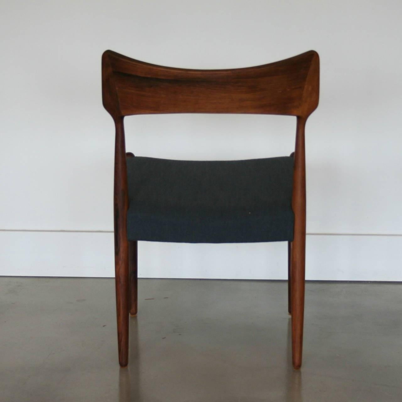 Vintage Danish Rosewood Dining Chairs In Excellent Condition For Sale In Vancouver, BC