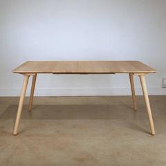 Soaped Oak Rectangle Expandable Dining Table, Danish Made