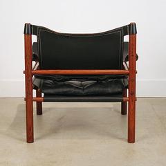 Vintage Danish Rosewood and Leather Safari Chair by Arne Norell