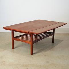 Vintage Danish Teak Coffee Table with Leaves