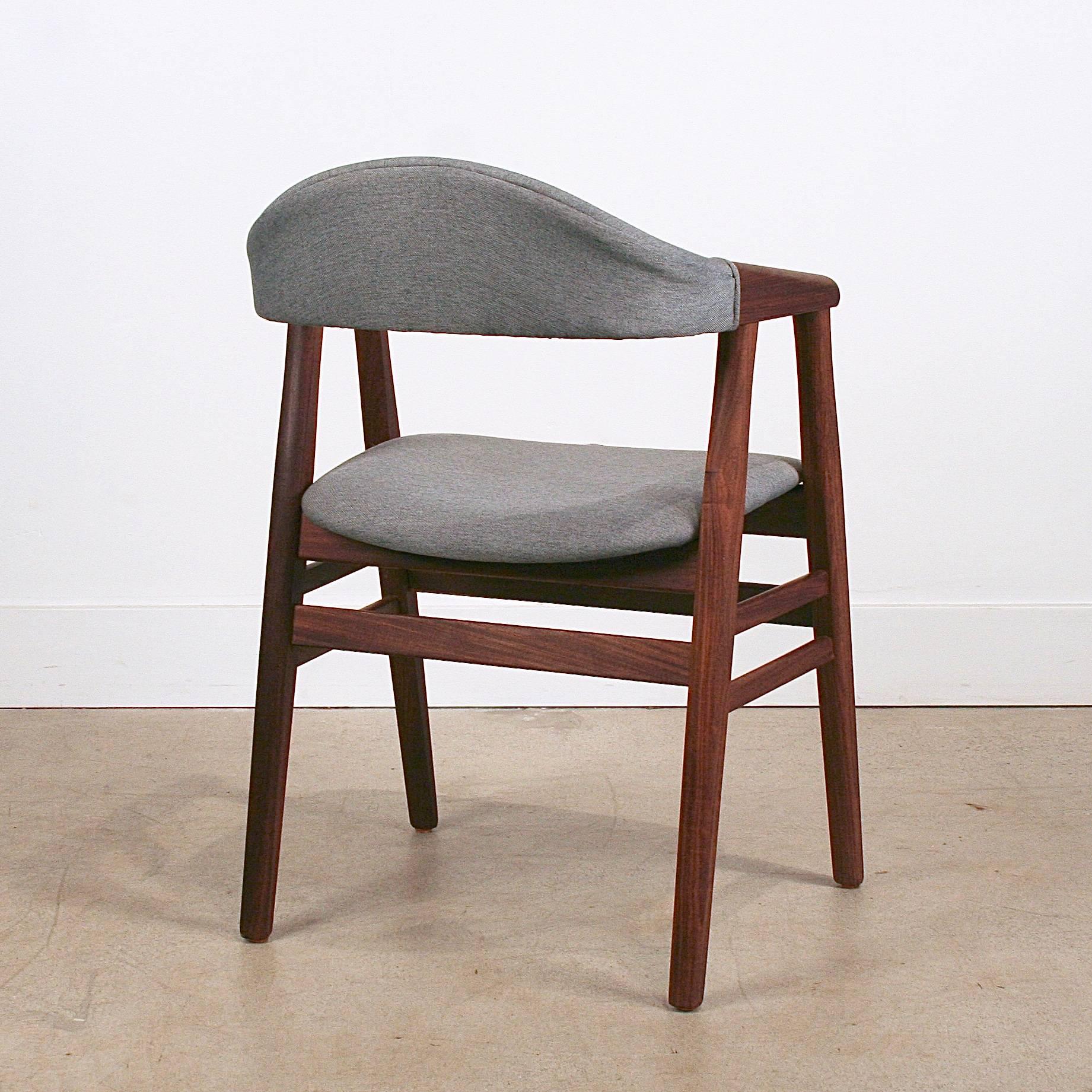 Mid-20th Century Vintage Danish Walnut Dining Chair, Set of Six For Sale