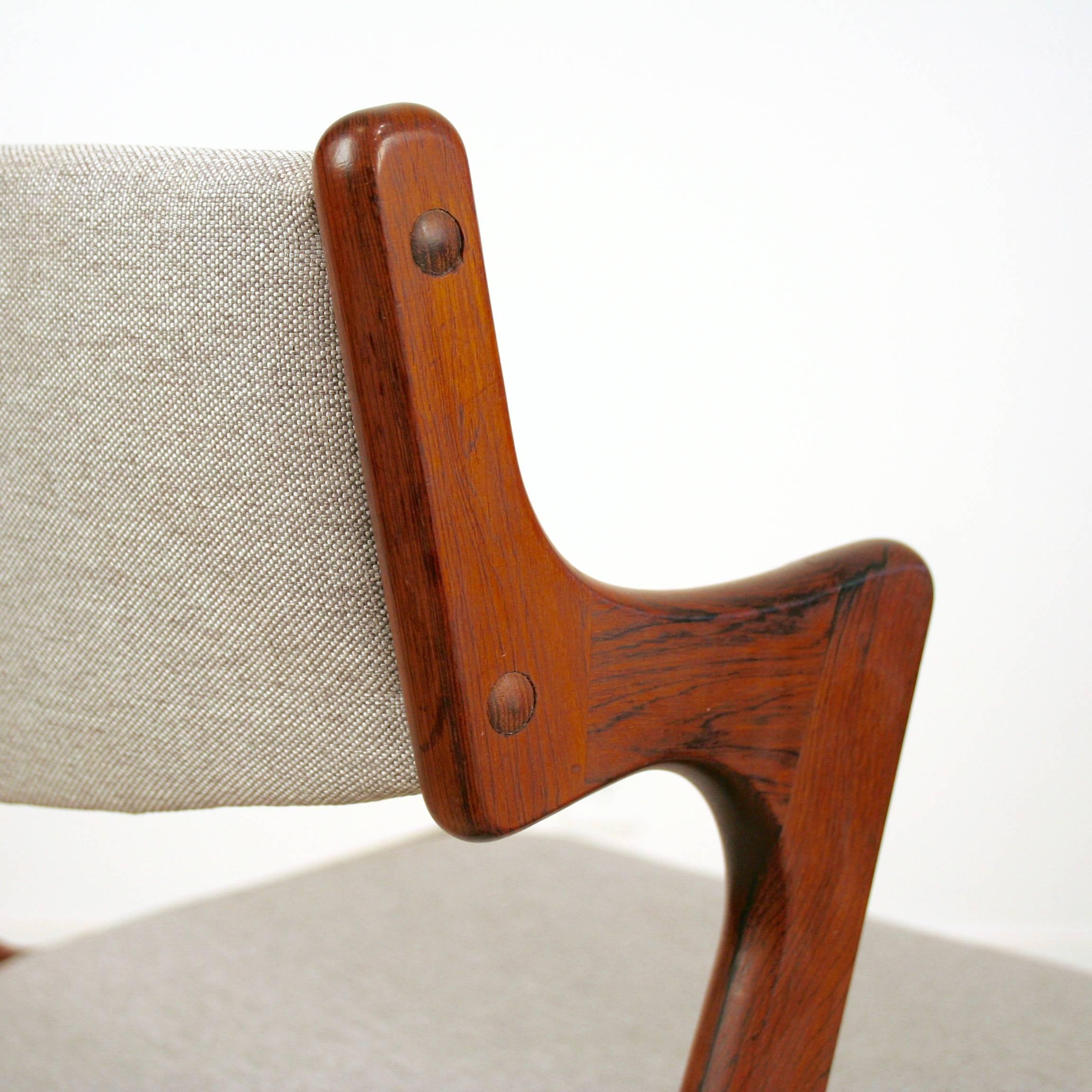 Mid-20th Century Vintage Danish Rosewood Dining Chair, Set of Six