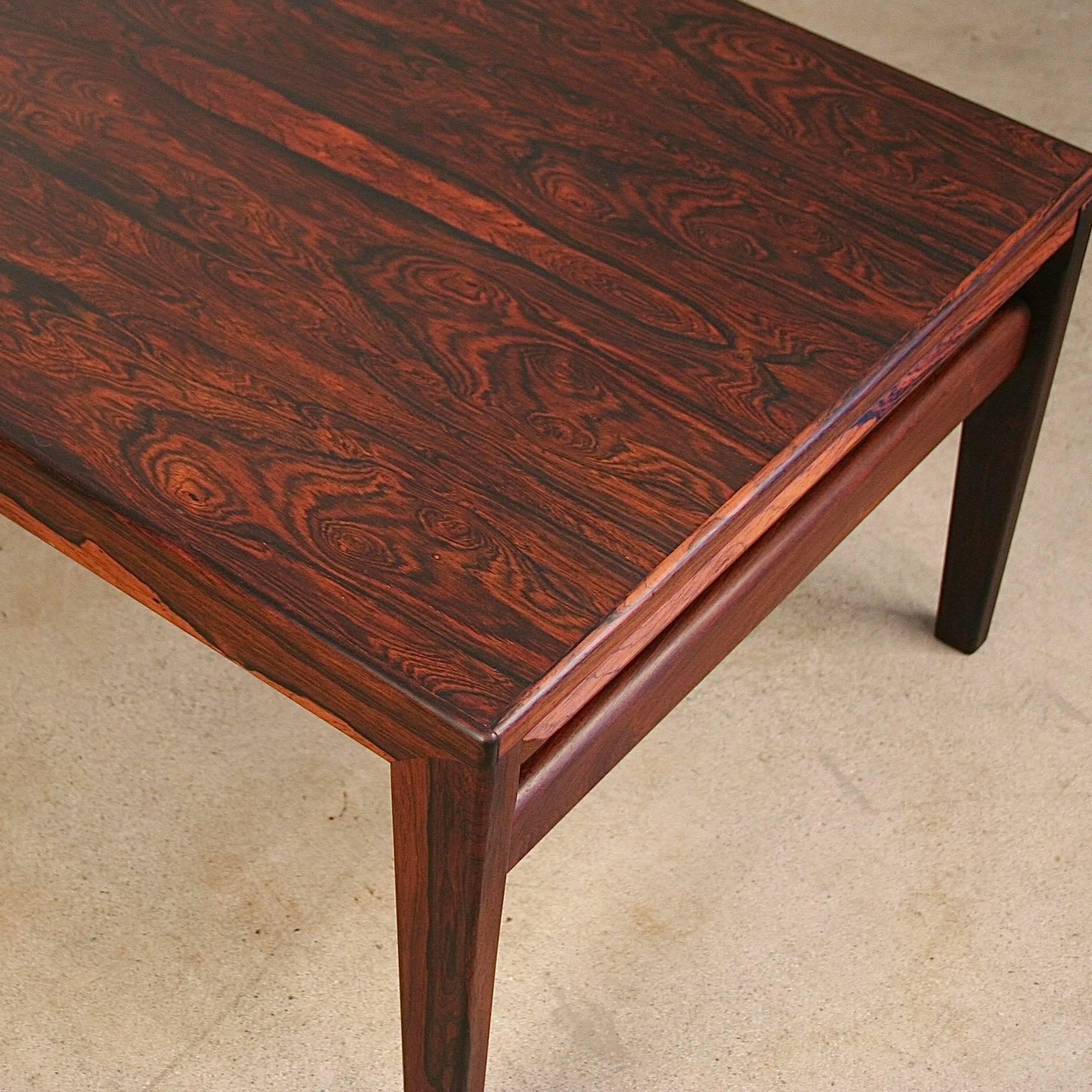 Vintage Danish Rosewood Coffee Table For Sale 2