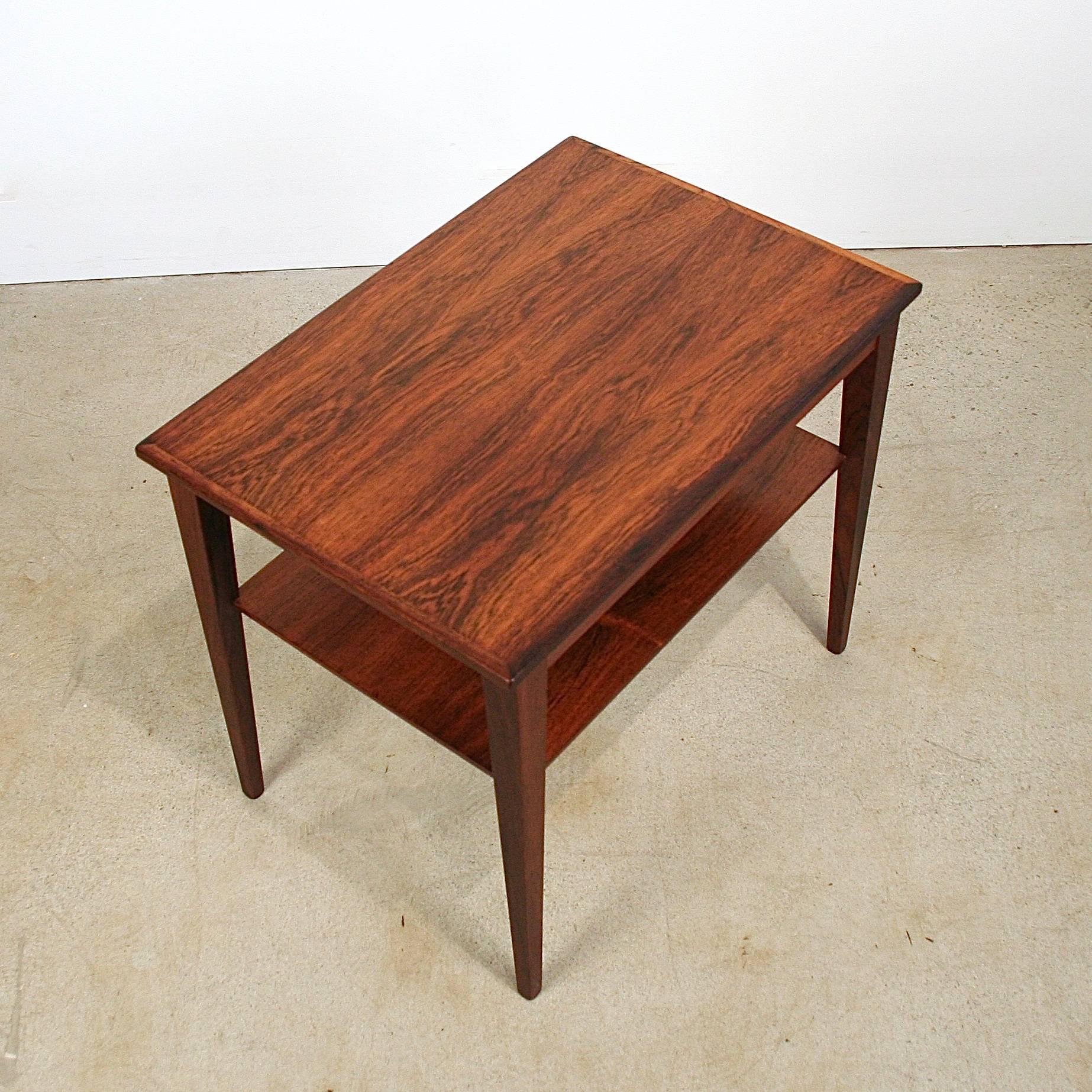 Vintage Danish Rosewood Side Table In Excellent Condition For Sale In Vancouver, BC