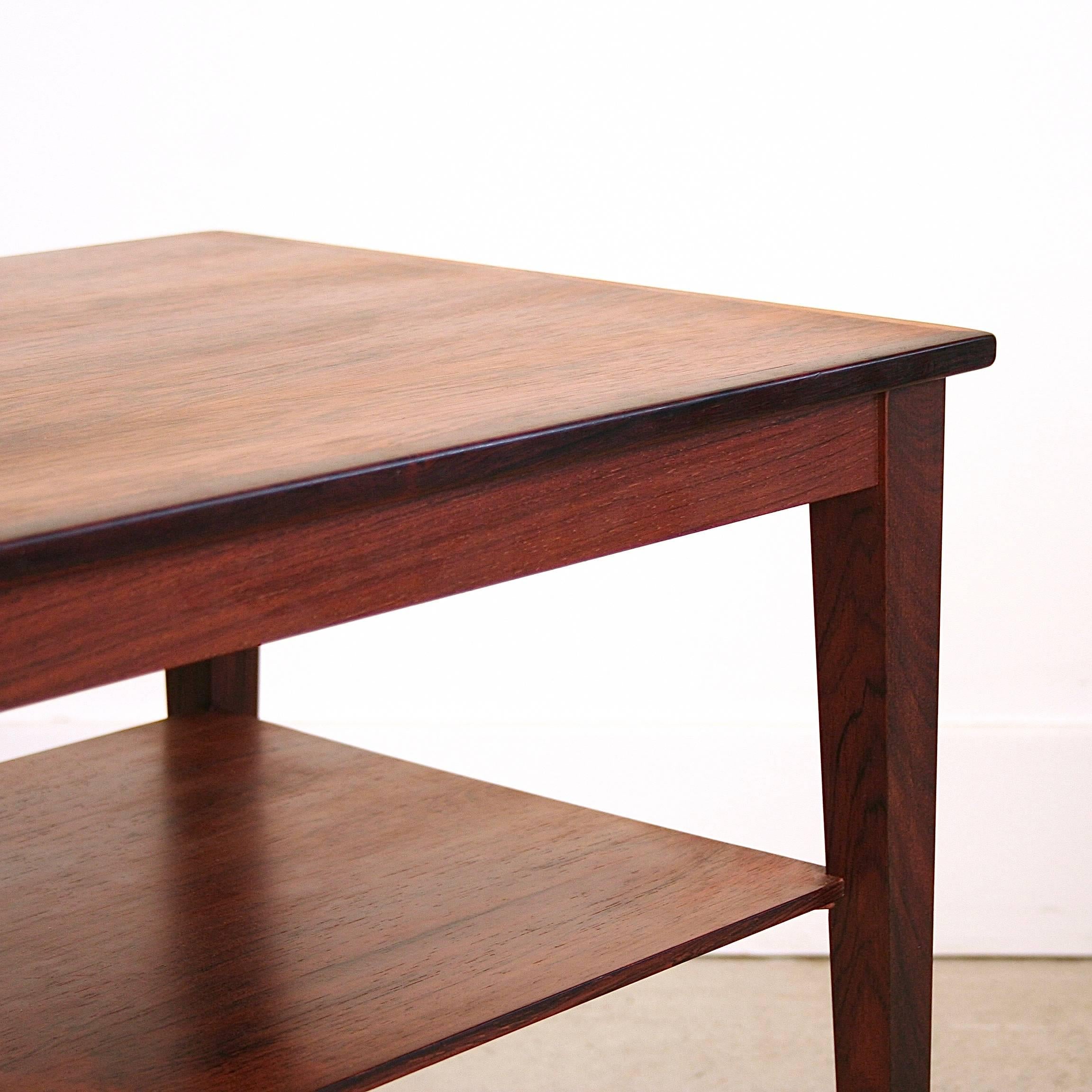 Mid-20th Century Vintage Danish Rosewood Side Table For Sale