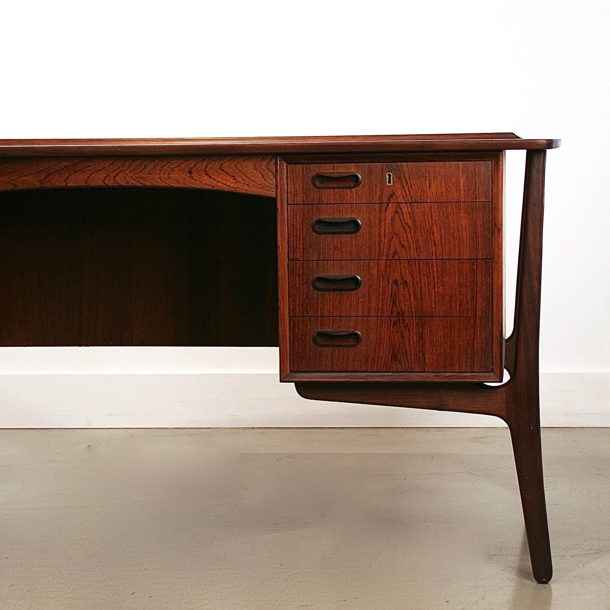 Vintage Danish Svend Madsen Rosewood Desk In Excellent Condition For Sale In Vancouver, BC
