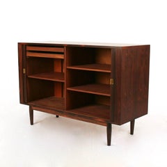 Vintage Danish Rosewood Cabinet with Tambour Doors